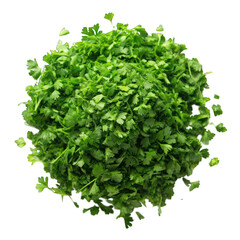 Obraz premium Chopped parsley pile isolated on transparent background
