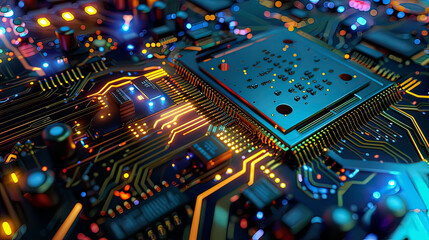 Obraz premium Nano-engineered semiconductor devices high detail cutting-edge technology 