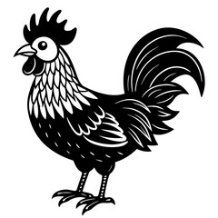a cute chicken vector silhouette illustration