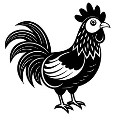 a cute chicken vector silhouette illustration