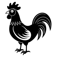 a cute chicken vector silhouette illustration
