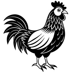 a cute chicken vector silhouette illustration