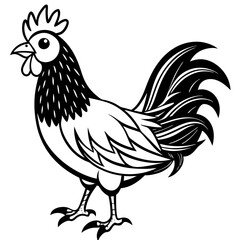 a cute chicken vector silhouette illustration