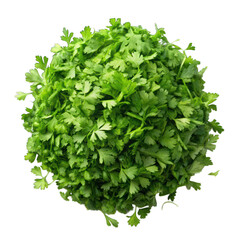 Obraz premium Chopped parsley pile isolated on transparent background