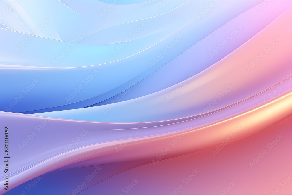 Wall mural abstract background with smooth elegant pastel gradient waves flowing and glowing