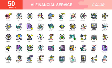 AI Financial Services icon set