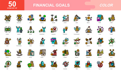 Obraz premium FINANCIAL GOALS icon set