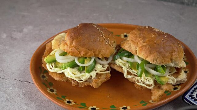 Mexican cake known as Cemita from puebla