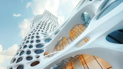 Obraz premium Nanotechnology in energy-efficient buildings high detail innovative architecture 