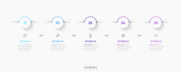 Vector Infographic label design template with icons and 5 options or steps. Can be used for process diagram, presentations, workflow layout, banner, flow chart, info graph.