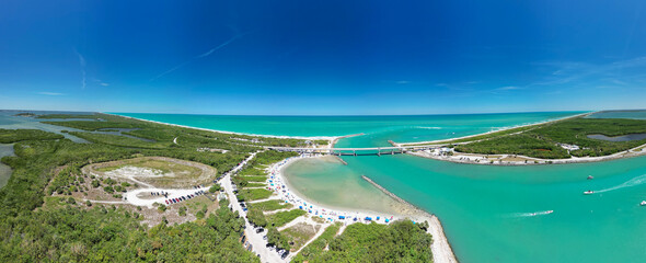 Panoramic view over Sebastian Inlet lagoon in Brevard County on Florida's Space Coast