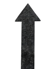 Obraz premium Asphalt road as an arrow, top view, cut out