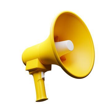 megaphone object for announcement concept. 3d rendering