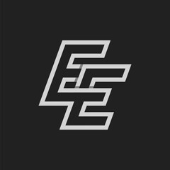Initial Letter E or E  Logo, Monogram Logo letter E with E combination, design logo template, vector illustration