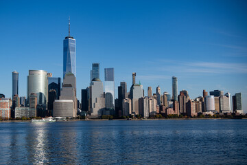 Obraz premium Panoramic view of New York, United States. New York city skyline in Midtown Manhattan. USA, NYC, NY, Manhattan. American big city. Lower Manhattan skyline.