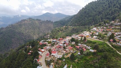 DRONE PHOTOGRAPHY OF THE VILLAGE OF SAN JOSE DEL PACIFICO IN OAXACA, MEXICO