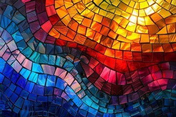 Abstract colorful glass background in christian churge mosaic window