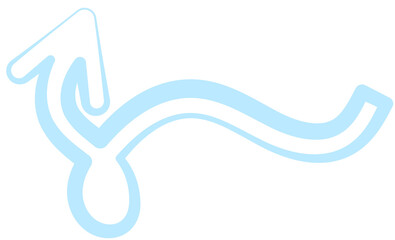 Arrow fun colorful line doodle for children or party celebration design icon with various directions