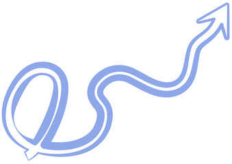 Arrow fun colorful line doodle for children or party celebration design icon with various directions