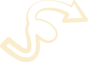 Arrow fun colorful line doodle for children or party celebration design icon with various directions