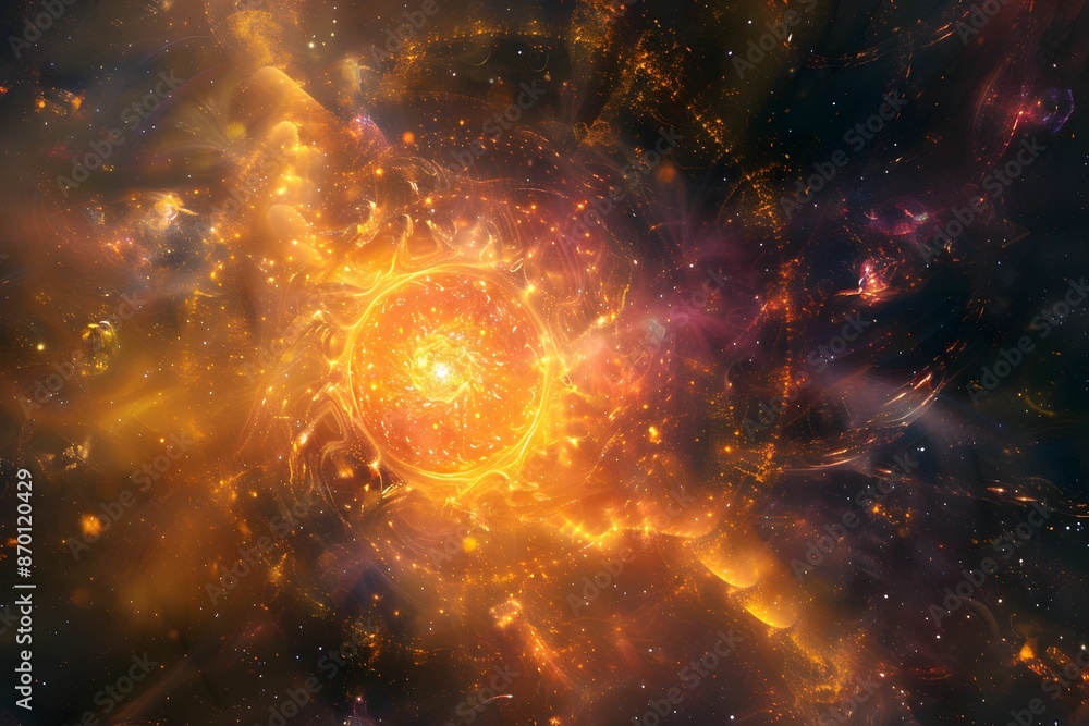 Canvas Prints an enchanting kaleidoscope of vibrant nebulae and glimmering stars in the vast expanse of a distant 