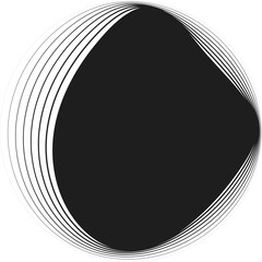 Circle wave line halftone of frame. Geometric design template
