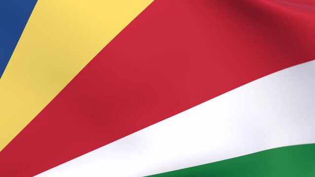 Waving flag of Seychelles Animation 3D render Method