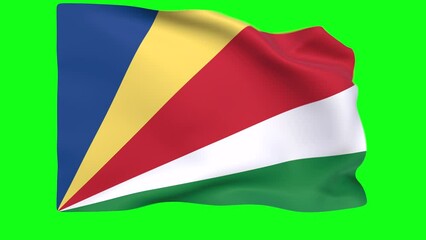 Waving flag of Seychelles Animation 3D render Method