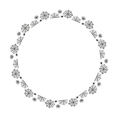 Hand drawn halloween frame template design