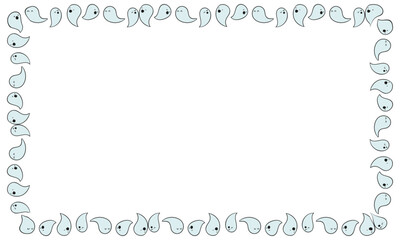 Hand drawn halloween frame template design