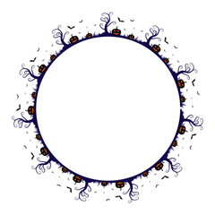 Hand drawn halloween frame template design