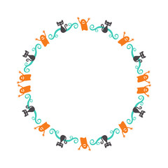 Hand drawn halloween frame template design