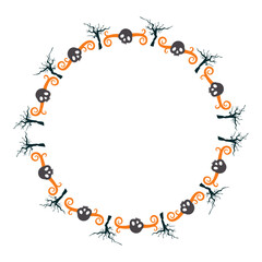 Hand drawn halloween frame template design