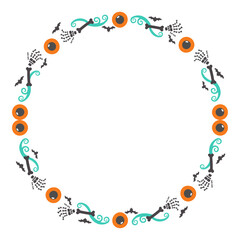 Hand drawn halloween frame template design