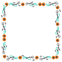 Hand drawn halloween frame template design