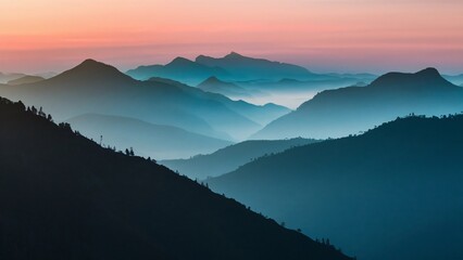 Fototapeta premium background misty mountain range colourful