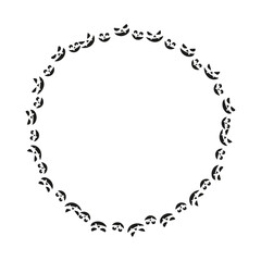 Hand drawn halloween frame template design