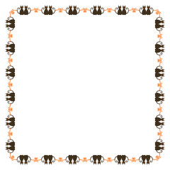 Hand drawn halloween frame template design