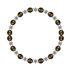 Hand drawn halloween frame template design