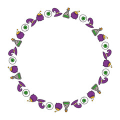 Hand drawn halloween frame template design