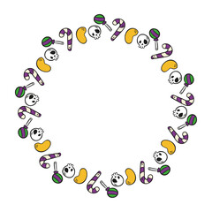 Hand drawn halloween frame template design