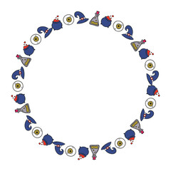 Hand drawn halloween frame template design