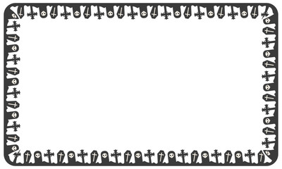 Hand drawn halloween frame template design