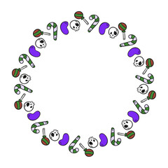 Hand drawn halloween frame template design