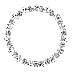 Hand drawn halloween frame template design