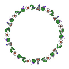 Hand drawn halloween frame template design