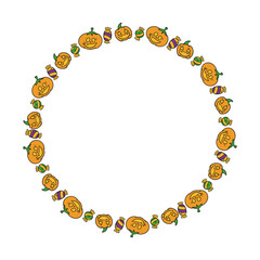 Hand drawn halloween frame template design