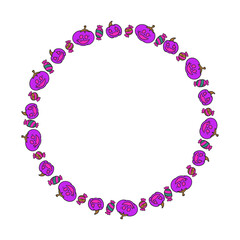 Hand drawn halloween frame template design