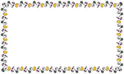 Hand drawn halloween frame template design