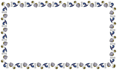 Hand drawn halloween frame template design